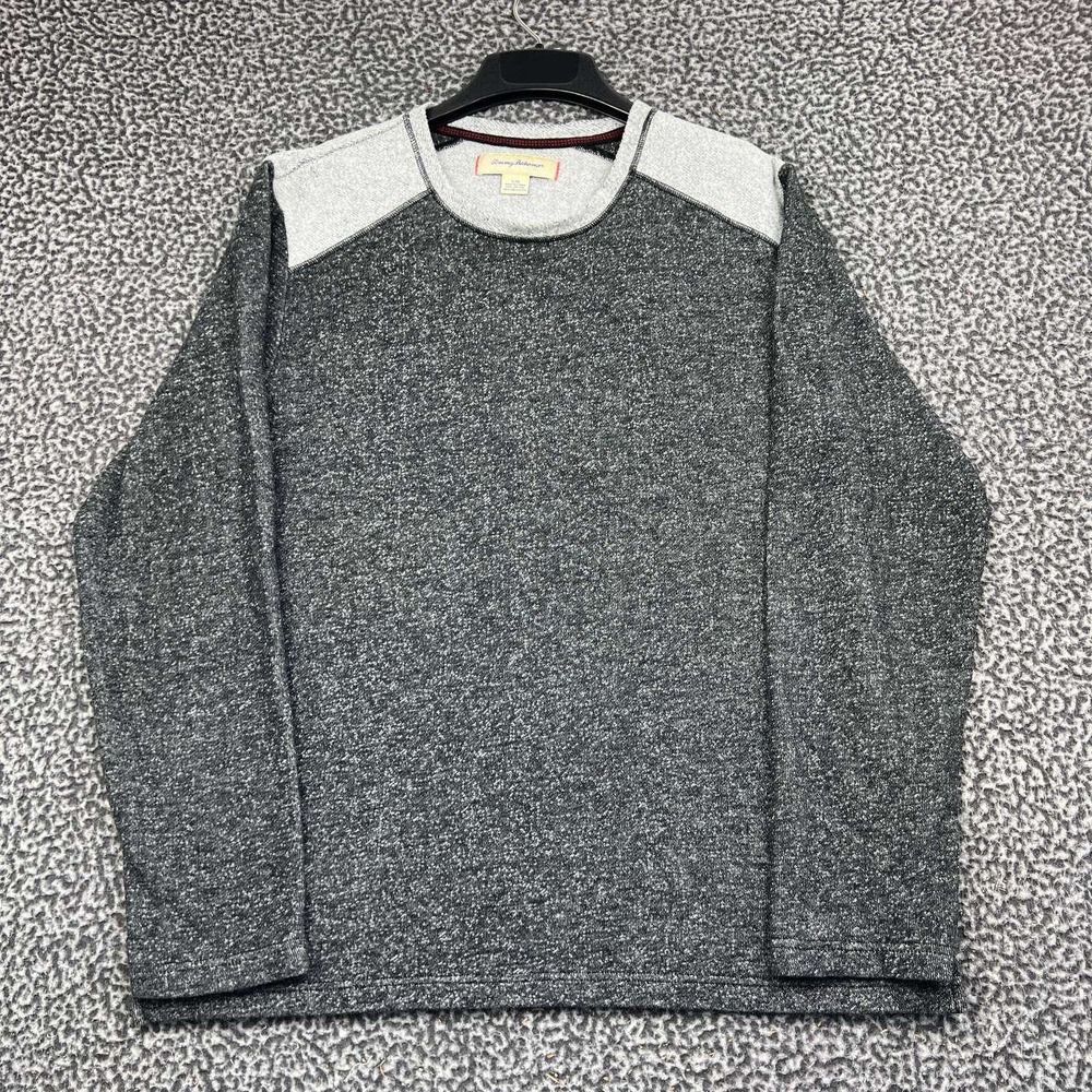 Tommy Bahama Sweater Men Large Gray Long Sleeve Pullover Crewneck L